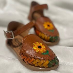 Girls kids Huaraches sandals Mexican Mexico genuine leather